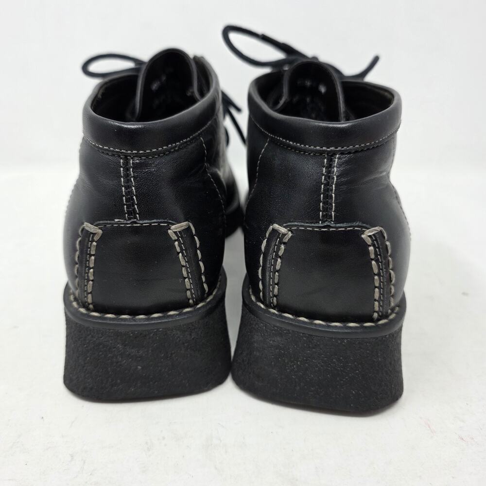 Vintage Bass Womens Toren / Wallabee / Chukka Boot Black Leather Size 8 M - Picture 5 of 12